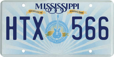 MS license plate HTX566