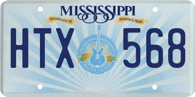MS license plate HTX568