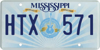 MS license plate HTX571