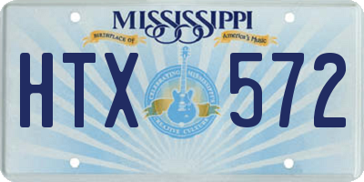 MS license plate HTX572