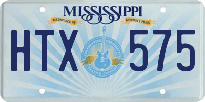 MS license plate HTX575
