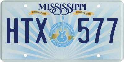 MS license plate HTX577