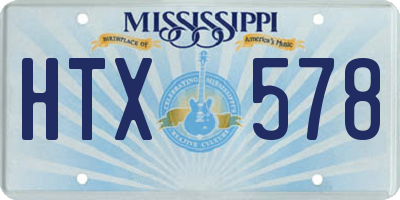 MS license plate HTX578