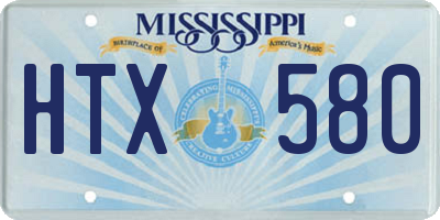 MS license plate HTX580