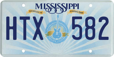 MS license plate HTX582