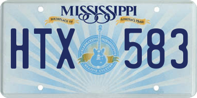 MS license plate HTX583