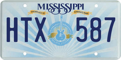 MS license plate HTX587