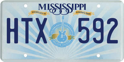 MS license plate HTX592