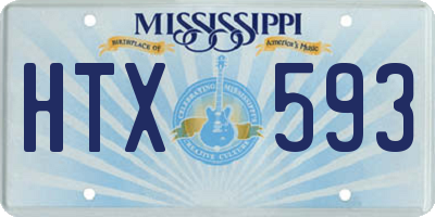 MS license plate HTX593