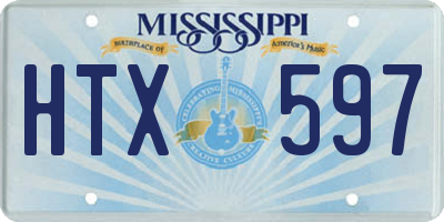 MS license plate HTX597