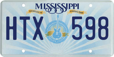 MS license plate HTX598