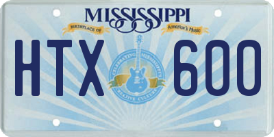 MS license plate HTX600