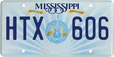 MS license plate HTX606