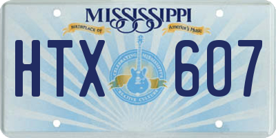 MS license plate HTX607