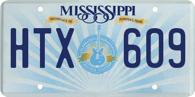 MS license plate HTX609