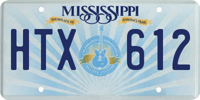 MS license plate HTX612