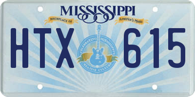 MS license plate HTX615