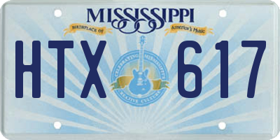 MS license plate HTX617