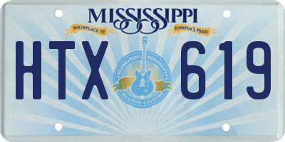 MS license plate HTX619