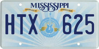 MS license plate HTX625