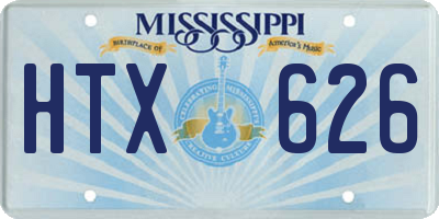 MS license plate HTX626