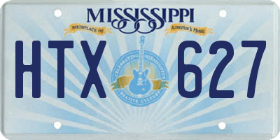MS license plate HTX627