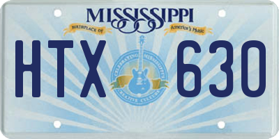 MS license plate HTX630