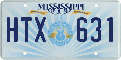 MS license plate HTX631