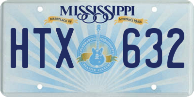 MS license plate HTX632