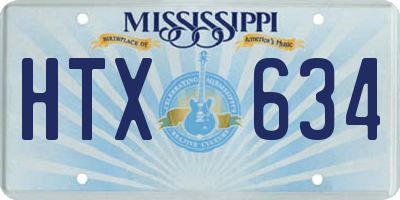 MS license plate HTX634