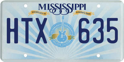 MS license plate HTX635