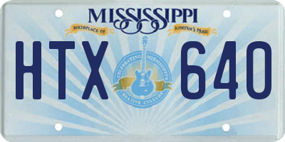 MS license plate HTX640