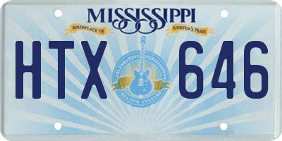 MS license plate HTX646