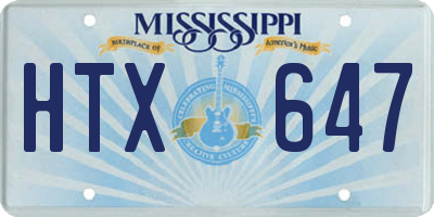 MS license plate HTX647