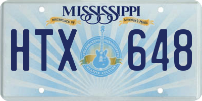 MS license plate HTX648