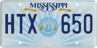 MS license plate HTX650