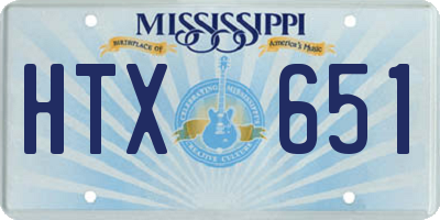 MS license plate HTX651
