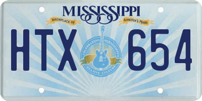 MS license plate HTX654