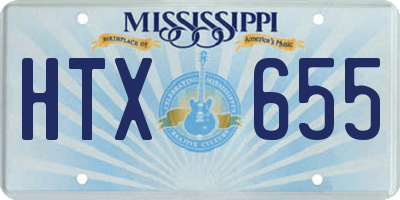 MS license plate HTX655