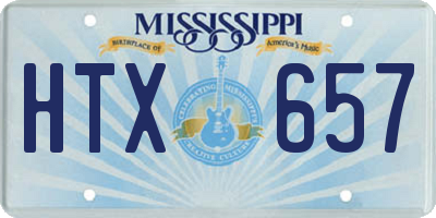MS license plate HTX657