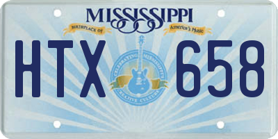 MS license plate HTX658