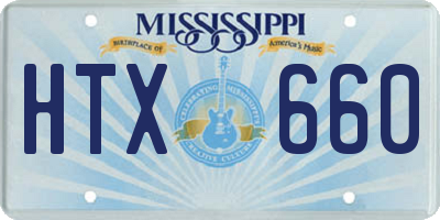 MS license plate HTX660
