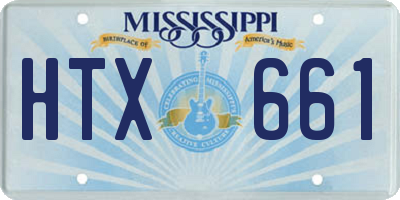 MS license plate HTX661