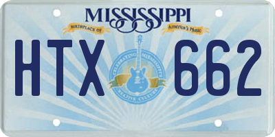 MS license plate HTX662
