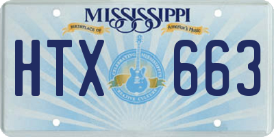 MS license plate HTX663
