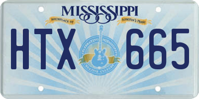 MS license plate HTX665