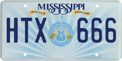 MS license plate HTX666