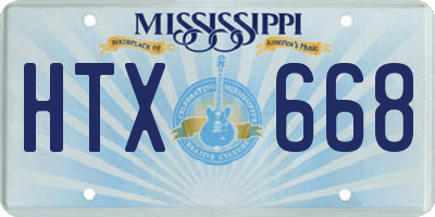 MS license plate HTX668