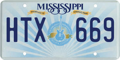 MS license plate HTX669