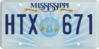 MS license plate HTX671